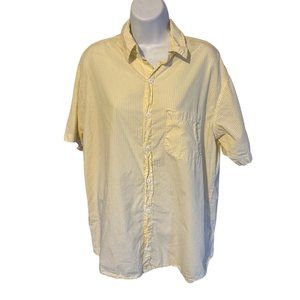 Shirtworks yellow gigham check short sleeve button up shirt size L